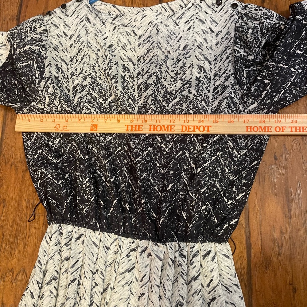 Vintage Ajax I love NY Black White Abstract patterned dress woman’s medium 80s - Picture 6 of 7
